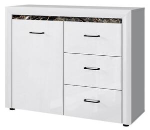 Comoda WHITEBLACK, alb/negru, PAL, 116x40x92 cm