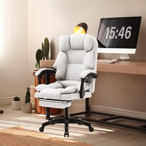 Scaun de birou ergonomic HC-1031 cu suport pentru picioare - gri