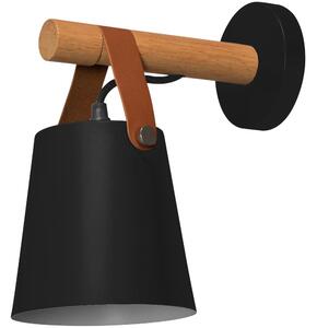 Aplică de design realizată din lemn și metal Negru