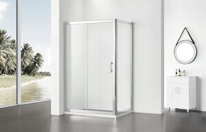 Cabină de duș dreptunghiulară Belform 120x80 cm, 1 ușă glisantă pe role, sticlă securizată 5 mm transparentă, fără cădiță