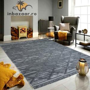 Covor 3D in relief zigzag 036A 120x180 cm Antracit