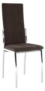 Scaun ADORA NEW, maro inchis/crom, stofa clasica/metal, 42x51x99 cm