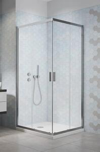 Set cabină de duș dreptunghiulară Radaway Alienta D cu cădiță de duș și sifon, 100x80 cm, sticlă transparentă, profil crom