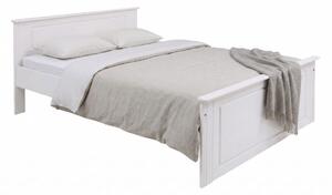 Pat lemn masiv Hugo alb 120/200 cm