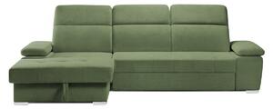 Colțar Extensibil TRENDY, cu ladă de depozitare, cu tetiere reglabile, variante stânga/dreapta 295x170x105 cm, Verde-Memphis / Stanga