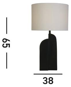 Perth lampă de masă, alb/negru Înălțime 65 cm Material textil/rezină