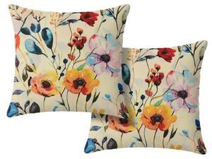 Set de 2 fete de perna decorative FLOREEN 45x45 cm, crem