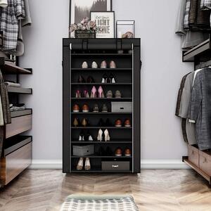 Suport pantofi Model Liv, Negru, 85x28x162 cm