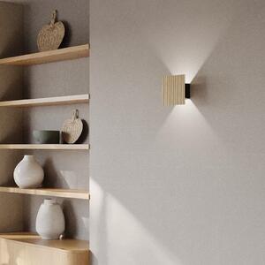 Elobra Aplică LED Inka S, stejar/negru, lemn, înălțime 15 cm, reglabil, Lemn, Camera de zi / sufragerie, Lemn, Modern