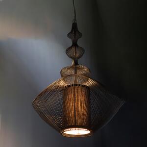 Forestier Lampă suspendată Opium, negru, reglabil, Negru, Camera de zi / sufragerie, Metal, Design