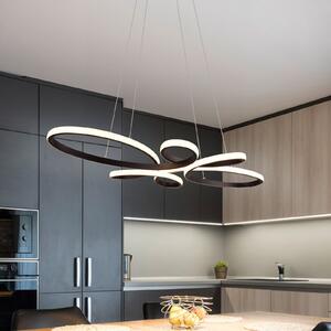 Trio Lighting Lampă suspendată Fly LED, negru mat, 3.000 K, 83 cm x 45 cm, reglabil, Negru, Camera de zi / sufragerie, Metal, Modern
