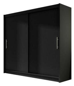 Dulap Closico Pallor I, Negru, 215x180x58cm, 138 kg, Uși dulap: Glisante, Numărul de rafturi: 5, Numărul de rafturi: 5