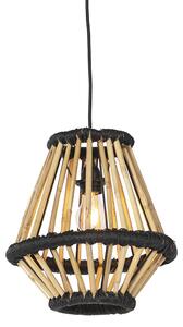 Lampă orientală suspendată bambus cu negru 32 cm - Evalin