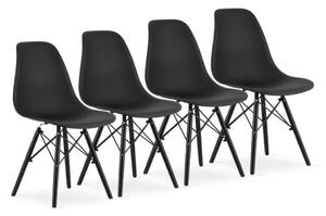 Set scaune negre stil scandinav DARK CLASSIC 3+1 GRATUIT!