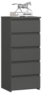 Comoda cl5 cu 5 sertare antracit 92 x 40 x 35 cm