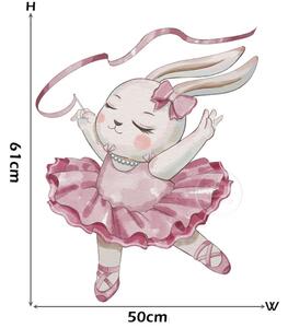 Sticker Decorativ Pentru Copii, Autoadeziv, Iepurasul balerina, 61x50 cm