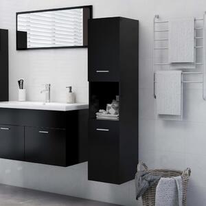804998 Bathroom Cabinet Black 30x30x130 cm Engineered Wood