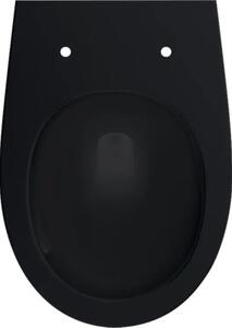 Vas WC suspendat Jungborn TWO, incl. capac WC, fără margine de clătire, tehnologie Turbo Flush, negru mat