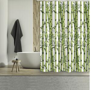 Perdea de duș MSV Bambou Textil 180x200 cm verde