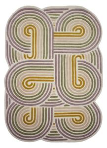 Covor verde țesut manual din lână 140x200 cm Spiral Shaped – Flair Rugs