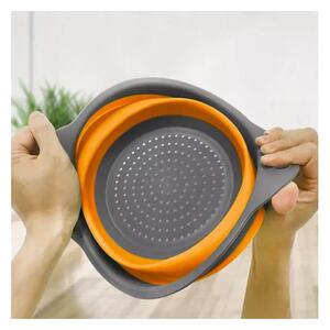 Strecuratoare pliabila cu manere, accesoriu bucatarie si camping, silicon/plastic, 23,5 x 8 cm