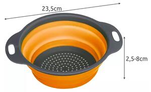 Strecuratoare pliabila cu manere, accesoriu bucatarie si camping, silicon/plastic, 23,5 x 8 cm