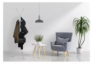 Cuier metalic, inaltime totala 175 cm, 12 carlige, 3 niveluri, design minimalist, alb