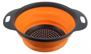 Strecuratoare pliabila cu manere, accesoriu bucatarie si camping, silicon/plastic, 23,5 x 8 cm