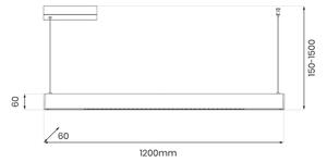Lustră suspendată pe cablu LINEA LED/36W/230V 3000/4000/5700K CRI 90 alb
