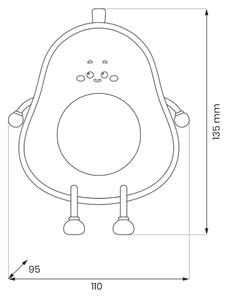 Lampă de veghe pentru copii AVOCADO, LED reîncărcabilă și reglabilă LED/1W/5V 1200 mAh