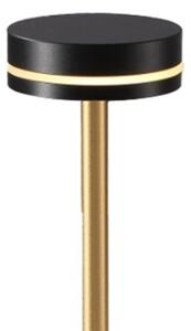 Lampă de birou LED reîncărcabilă, cu reglaj al intensității, SAM, 5W/5V, 3600 mAh, negru/auriu
