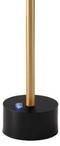 Lampă de birou LED reîncărcabilă, cu reglaj al intensității, SAM, 5W/5V, 3600 mAh, negru/auriu