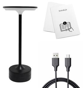 Lampă de birou LED tactilă reîncărcabilă TAVOLO LED/2,5W/5V 2400 mAh 3000-6000K neagră