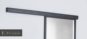 Șină pentru ușă glisantă de loft, orangerie, design, atelier 195 cm negru