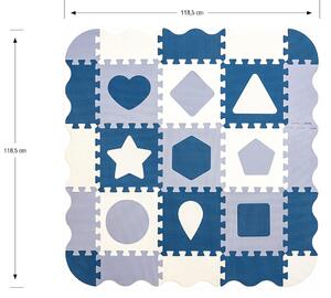 Puzzle din spuma, Jolly 3, 25 piese, 118,5 x 118,5 cm, Blue