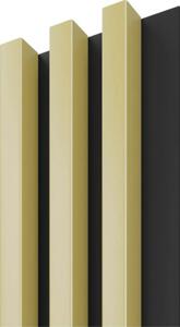 Panou riflaj decorativ Linea Slim 3 auriu/negru 30x150x2650 mm