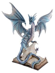 Statueta dragon pe carti Intelepciune 46 cm