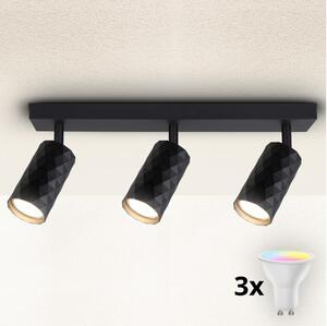 Brilagi - Spot LED RGBW reglabil SELE DIAMANT, 3x GU10/4,8W/230V, negru