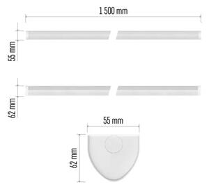 Corp de iluminat LED pentru montaj sub dulap, 60W, 230V, 4000K, 150 cm