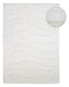 Covor alb țesut manual din amestesc de lână 140x200 cm Sculptured Wave – Flair Rugs