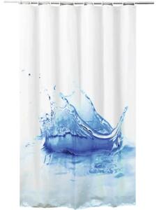 Perdea de duș Picatura 180x200 cm textil alb/albastru