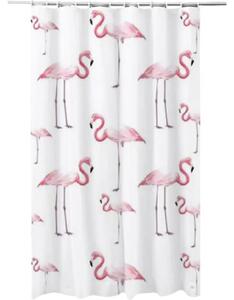Perdea de duș Flamingo 180x200 cm textil alb/roz