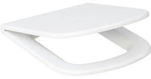 Capac WC cu închidere lentă Cersanit Colour duroplast alb 44,5x35,8 cm