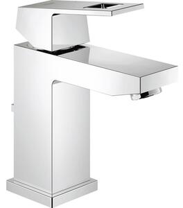 Baterie lavoar monocomandă Grohe Eurocube mărime S cartuș ceramic 28 mm Grohe SilkMove set evacuare cu tijă crom