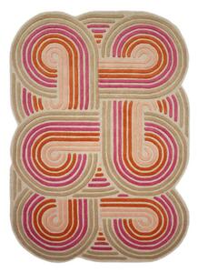 Covor roz țesut manual din lână 140x200 cm Spiral Shaped – Flair Rugs