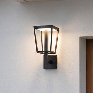Lucande Lampa de perete pentru exterior cu LED Lynx, 35,5 cm, negru, IP44, Negru, Metal, Modern