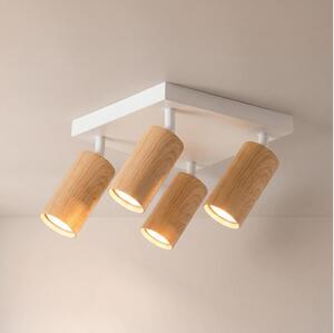 Brilagi - Spot SELE SQUARE 4xGU10/30W/230V alb/decor stejar