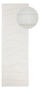 Covor tip traversă alb țesut manual din amestesc de lână 80x230 cm Sculptured Wave – Flair Rugs
