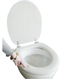 Capac WC ADOB Premium Soft cu burete, închidere simpă, gri 44,5x37 cm