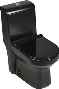 Set vas WC cu rezervor, mecanism și capac soft close A2026MB, evacuare orizontală, negru mat